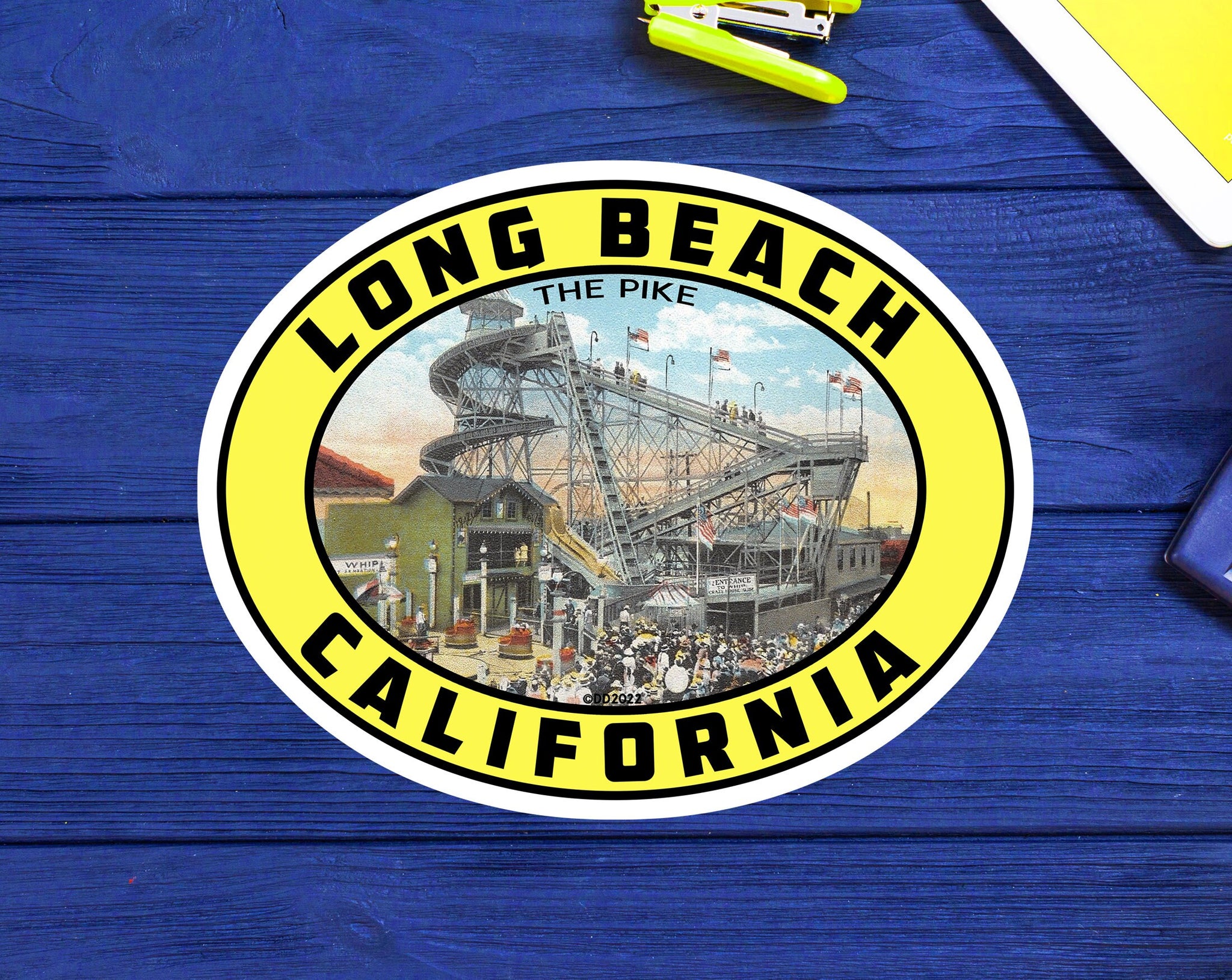 Long Beach California Decal Sticker 3.8" The Pike Vinyl CA