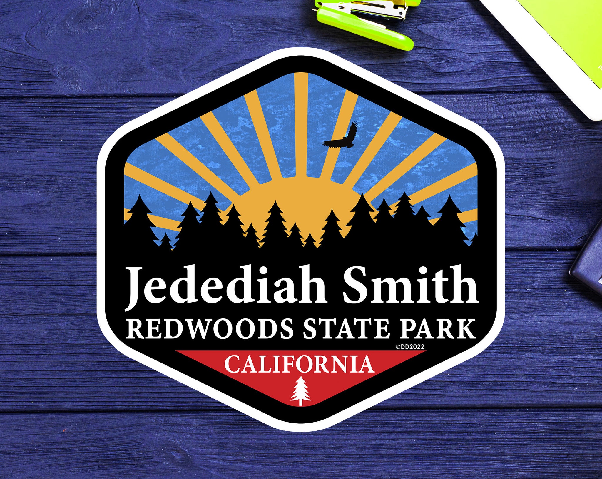 Jedediah Smith Redwoods State Park Decal Sticker Vinyl California 3.25" CA Laptop Bumper Car