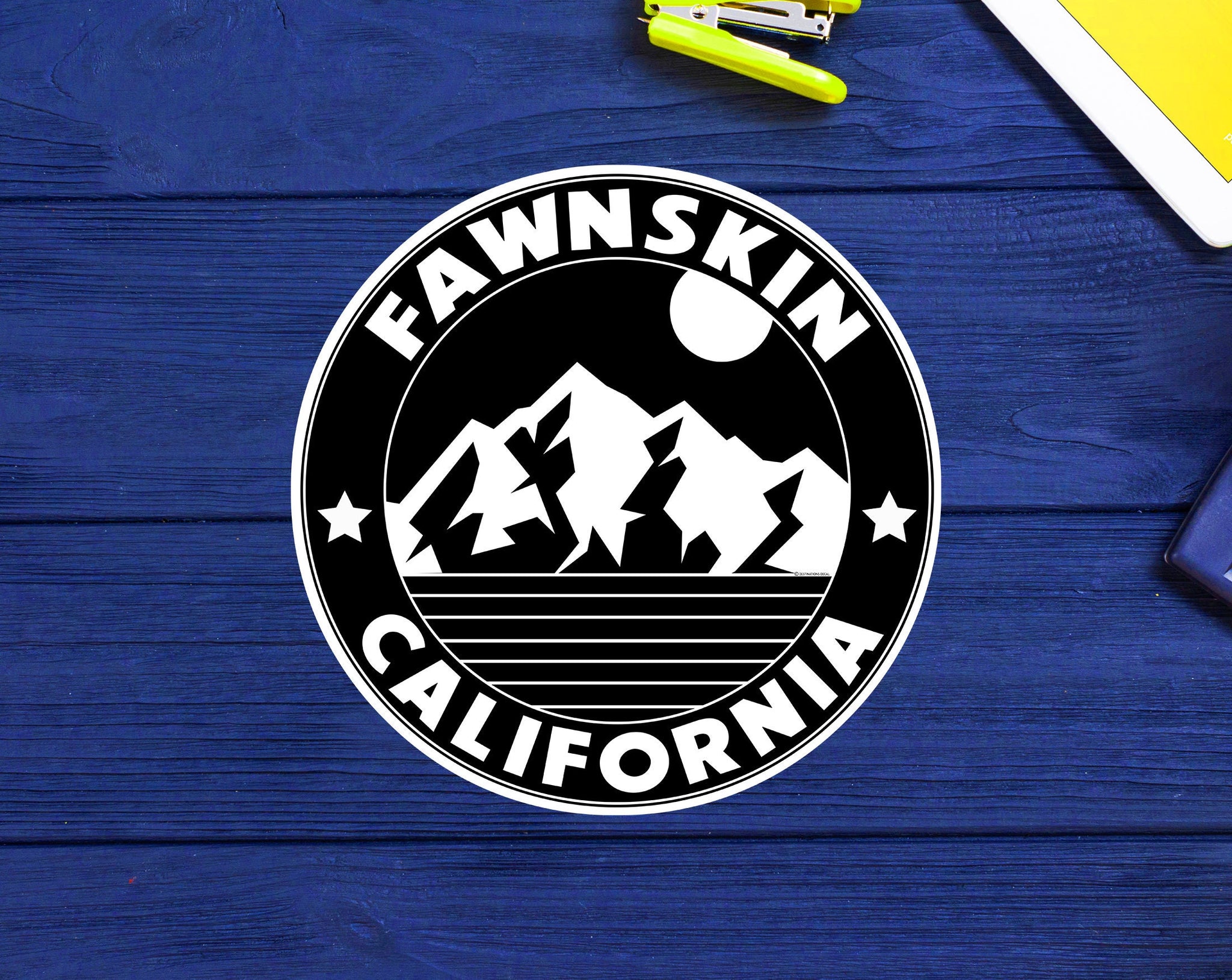 Fawnskin Big Bear Lake California Skiing Ski Vinyl Decal Sticker  3" or 3.5"