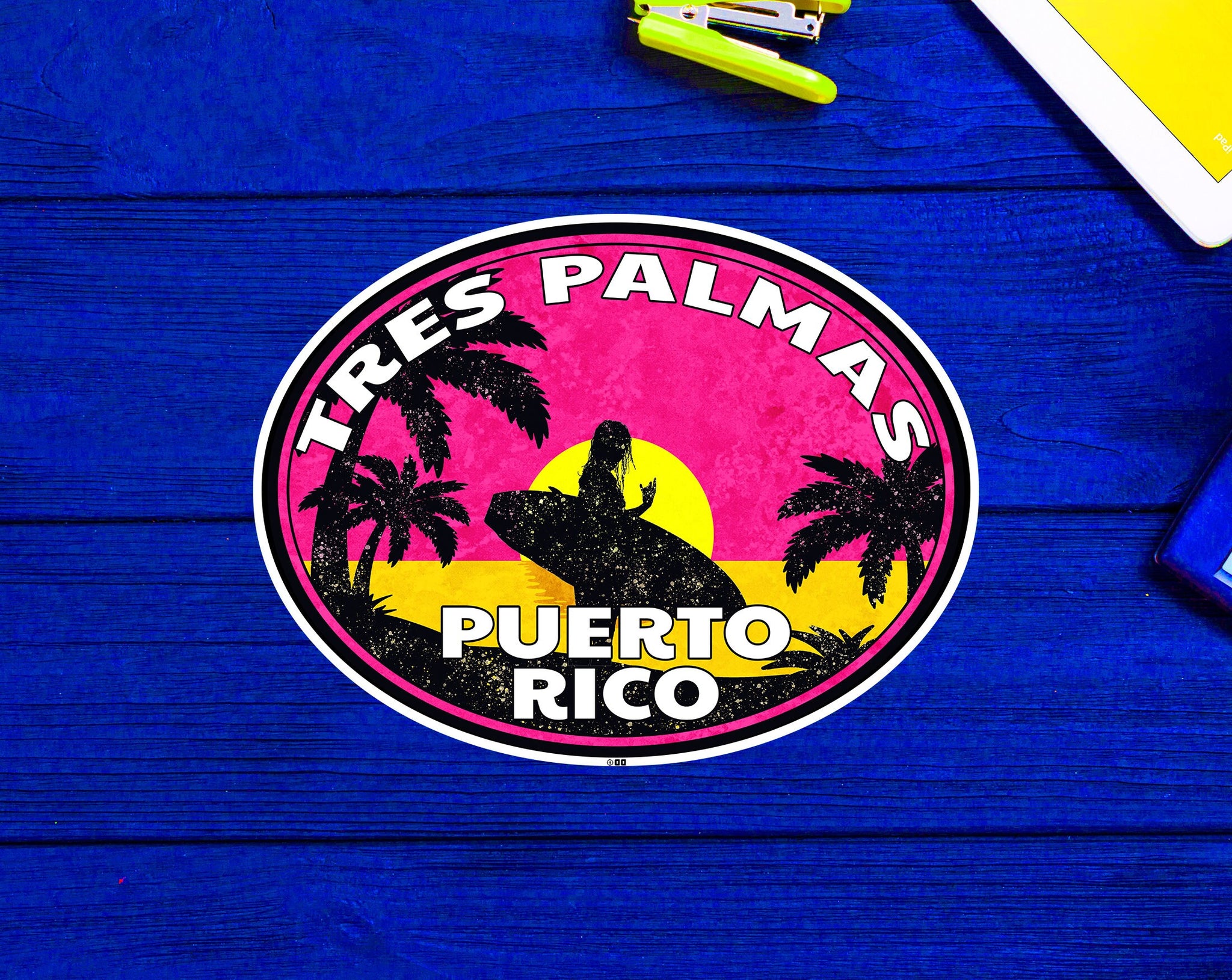 Tres Palmas Puerto Rico Beach Sticker 3.75" Decal