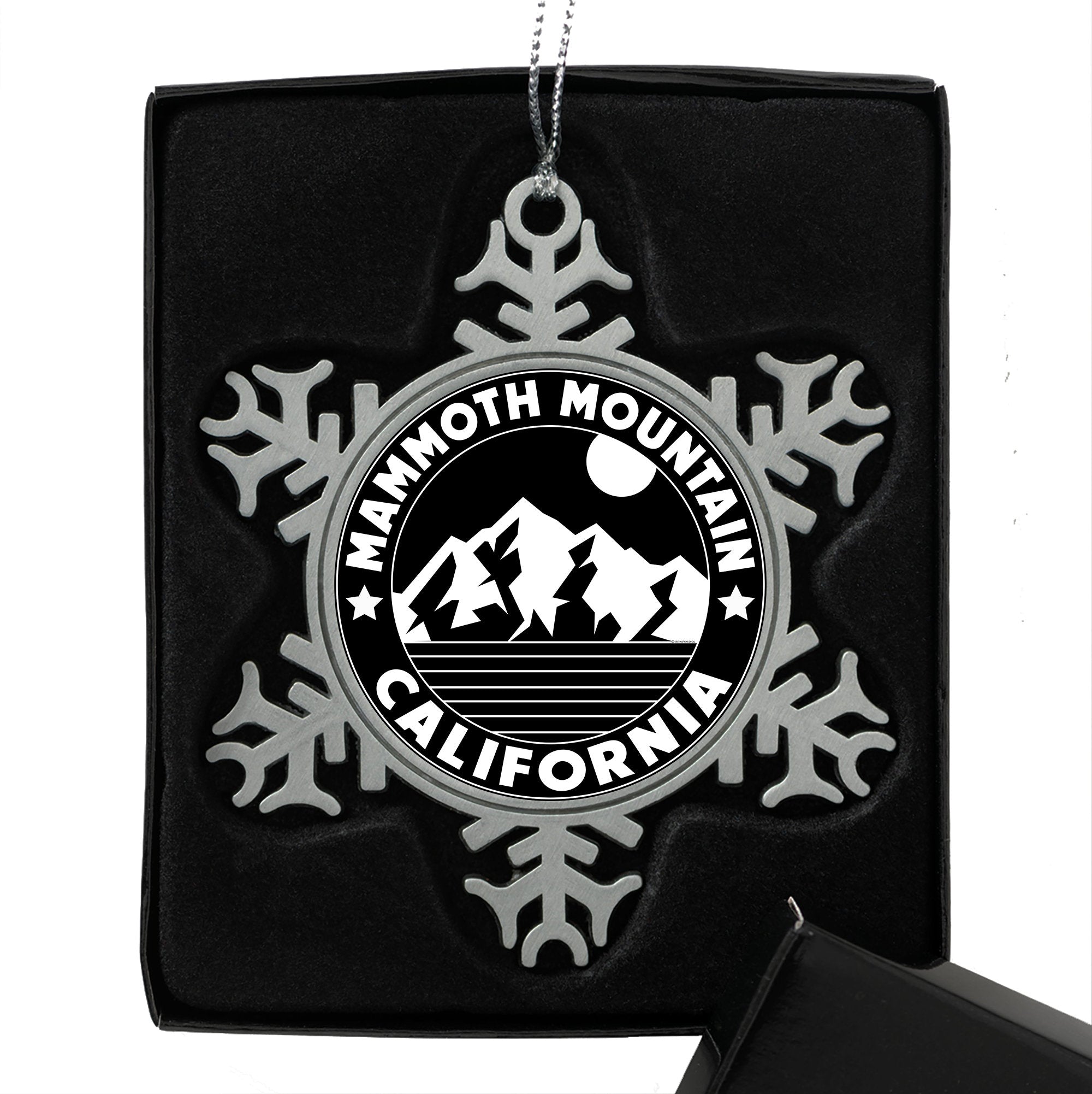 Mammoth Mountain California Pewter Christmas Ornament  3" Skiing Ski