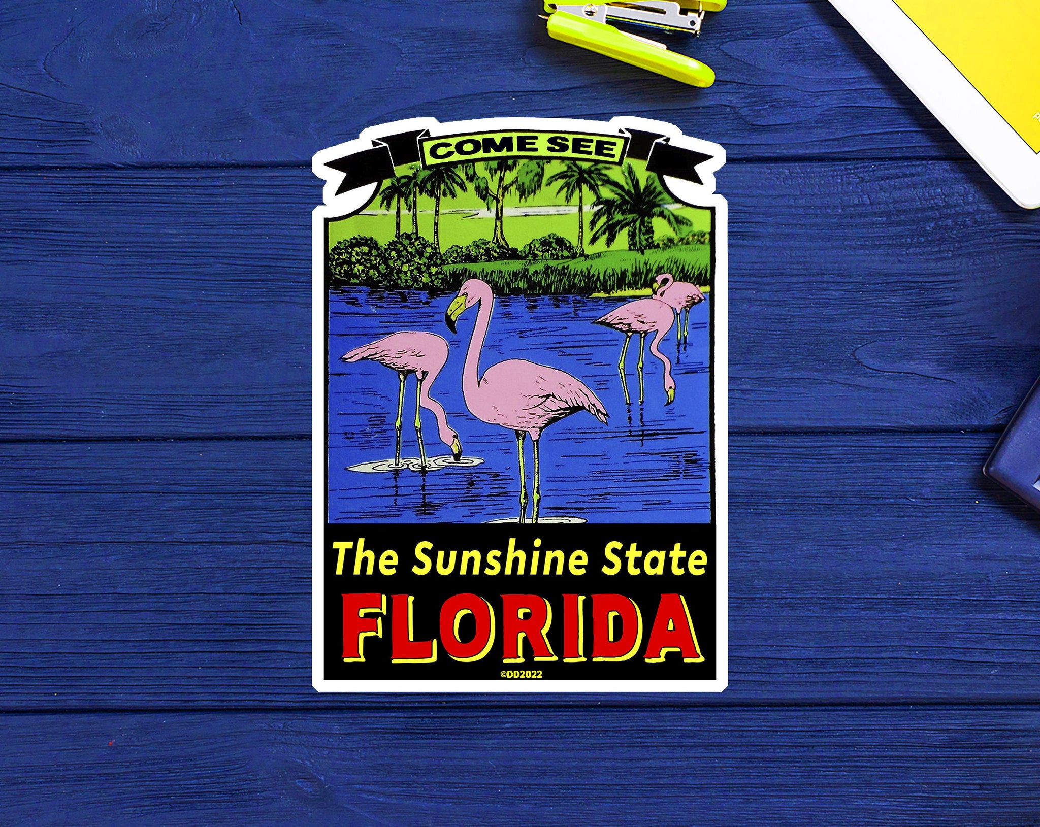 Florida Beach Sticker Decal 3.75" Daytona Destin Pensacola Tampa Vinyl Miami