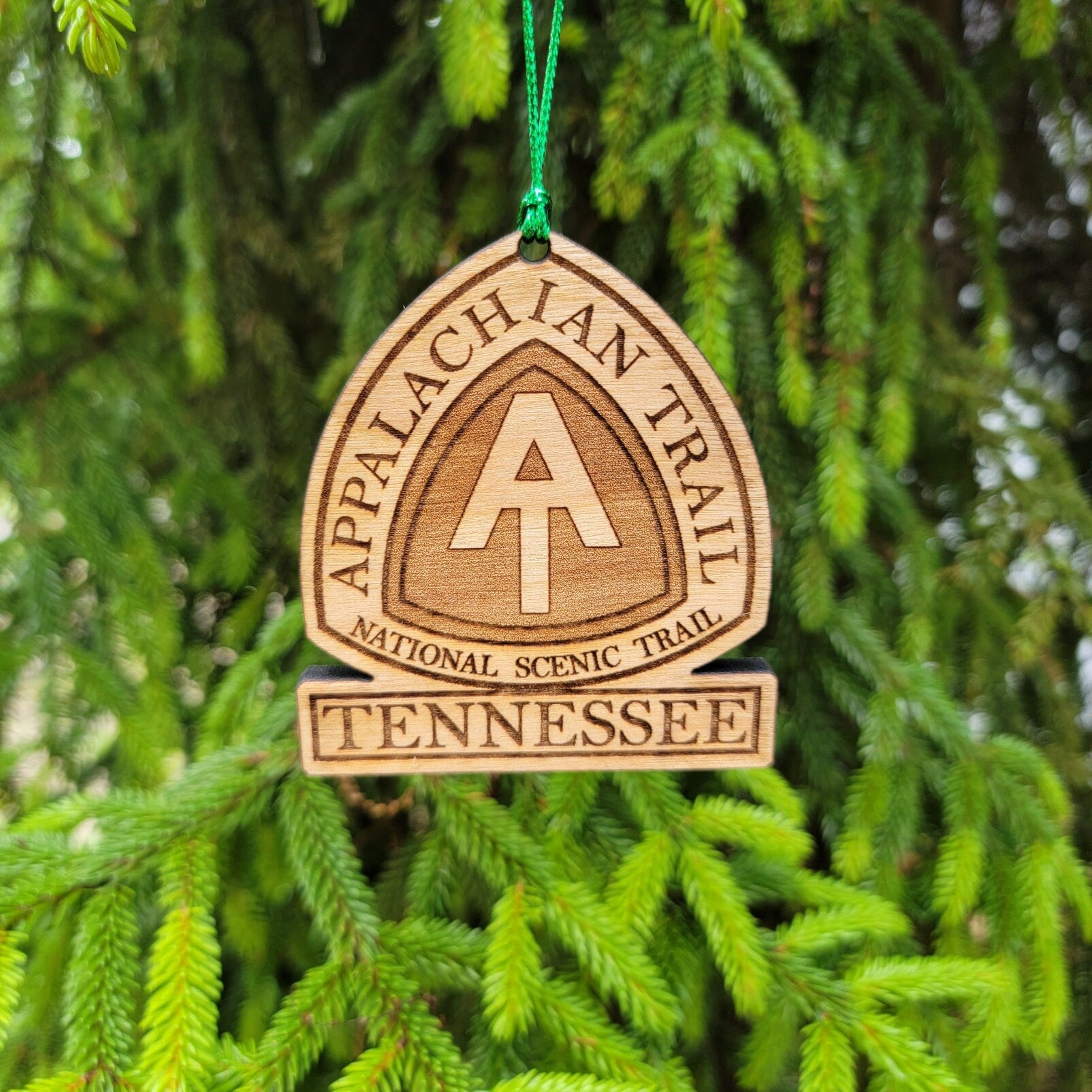 Appalachian Trail Tennessee Ornament Christmas American Wood Engraved 3.25" TN