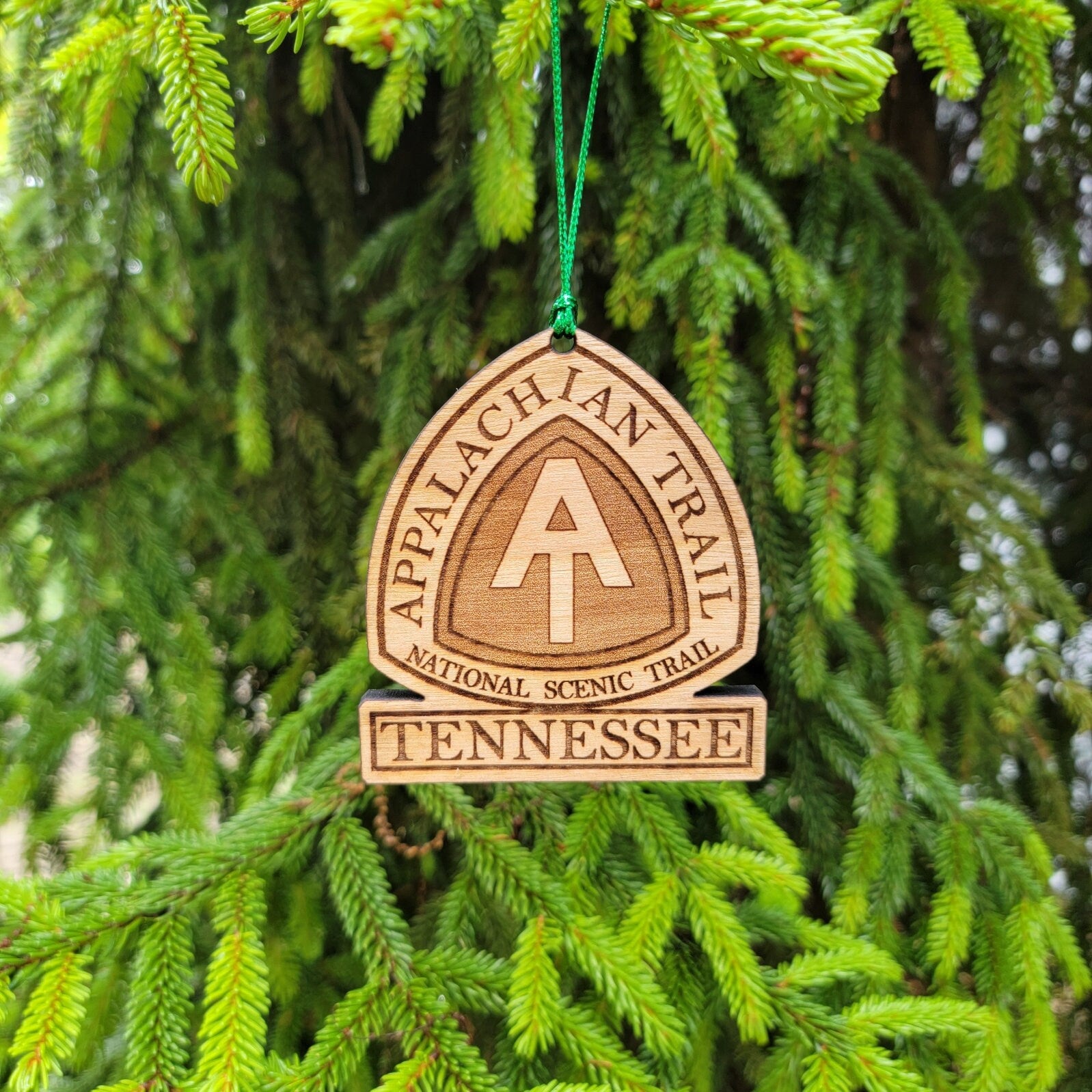 Appalachian Trail Tennessee Ornament Christmas American Wood Engraved 3.25" TN