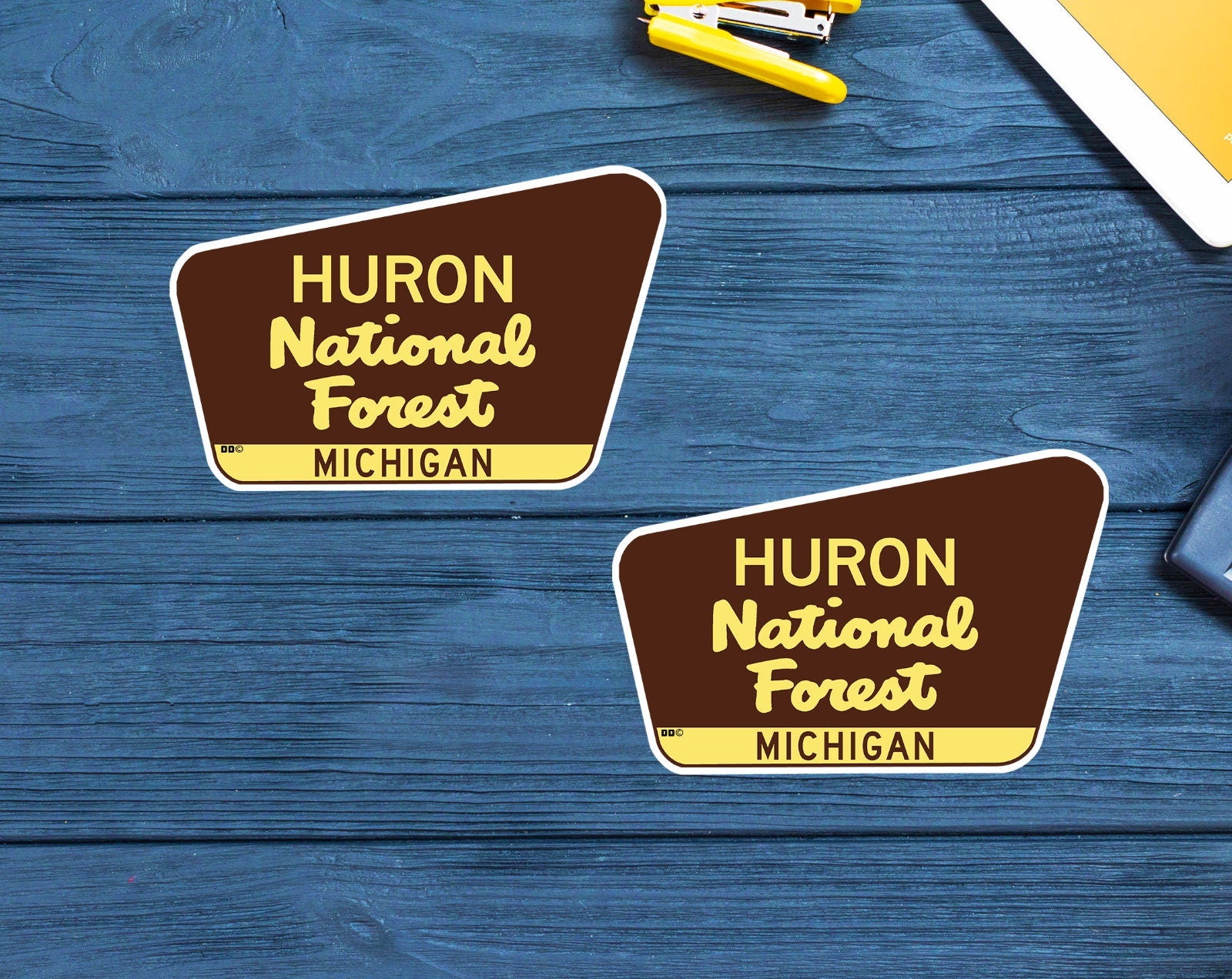 Two (2) Huron National Forest Decal Sticker 3" Michigan Vinyl