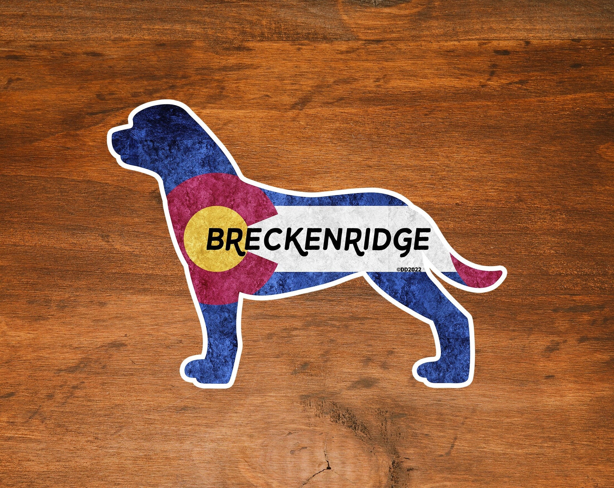 Breckenridge Colorado Dog Skiing Decal Sticker Vinyl Ski Laptop Bumper Luggage Breck 3" to 5"