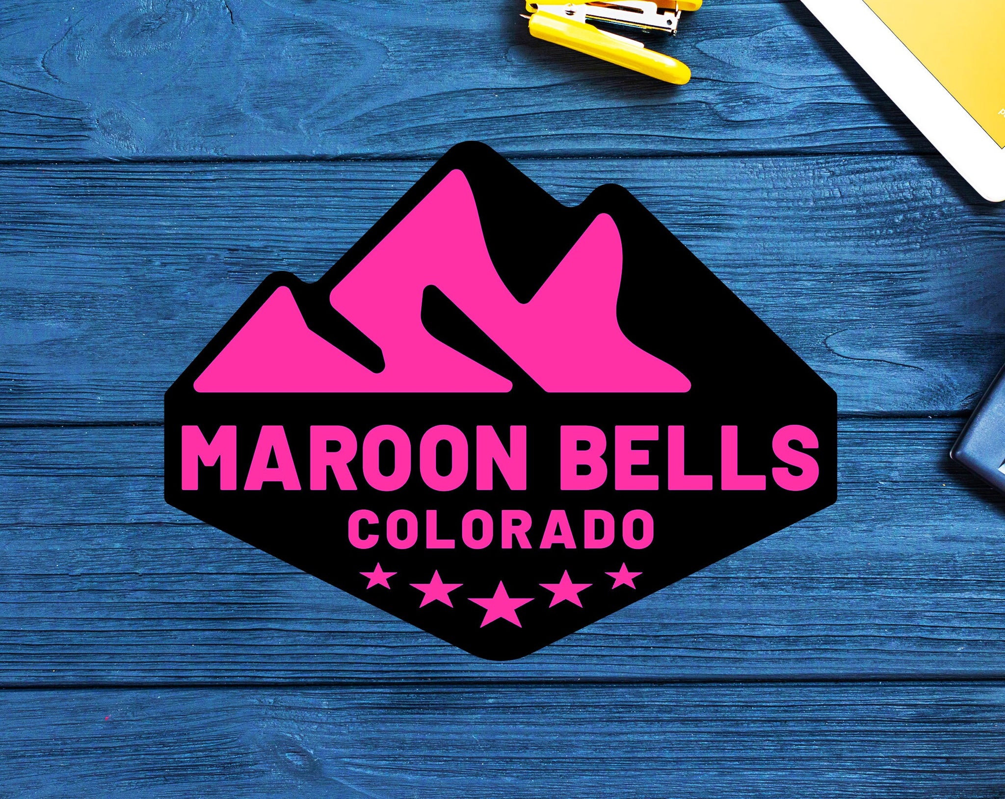 Maroon Bells Colorado Fourteener Elk Mountains Aspen Sticker 3.5"