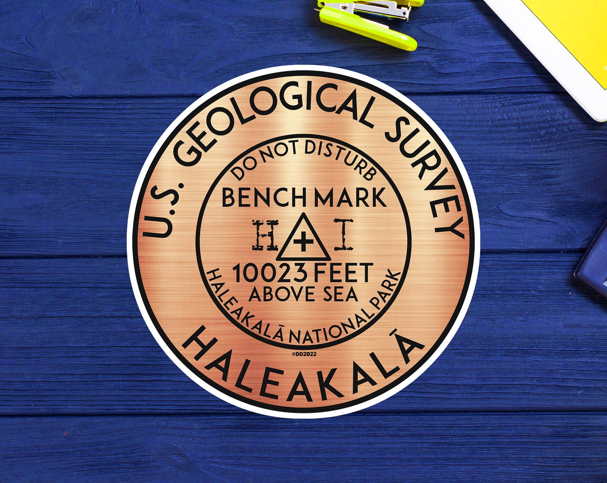 Haleakala National Park 3" Hawaii Decal Sticker Benchmark Geocaching