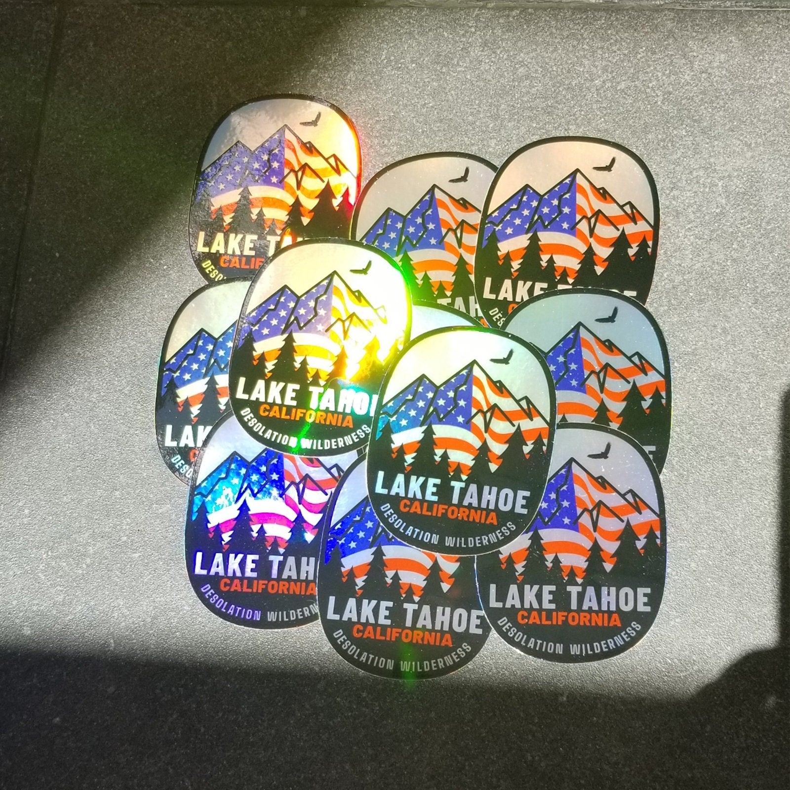 Lake Tahoe California Nevada Decal Hologram Sticker 2.8" X 3.75" Holographic