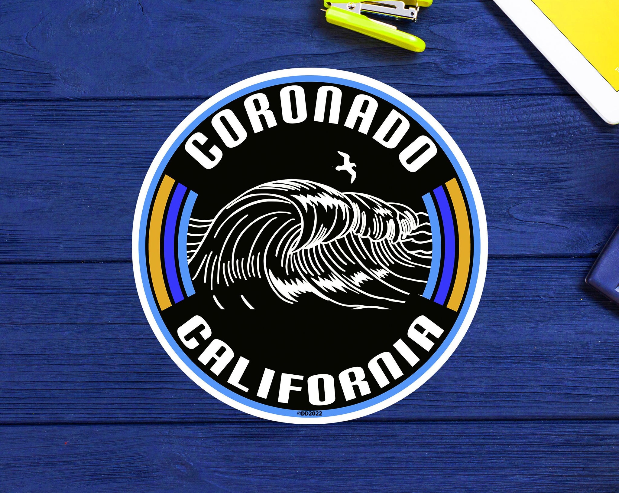 Coronado Beach California Surf Decal Sticker 3" Surfing Park Vinyl Surfer