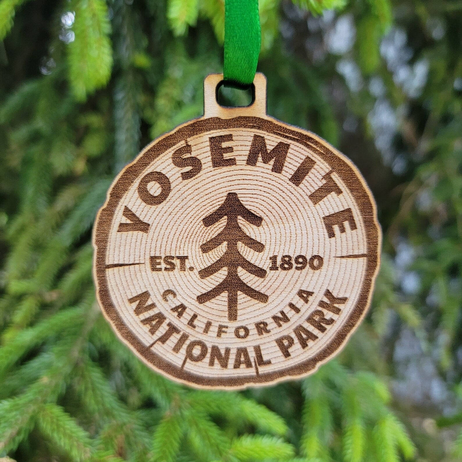 Yosemite National Park Wood Ornament 3" Christmas Ornaments California Baltic Birch