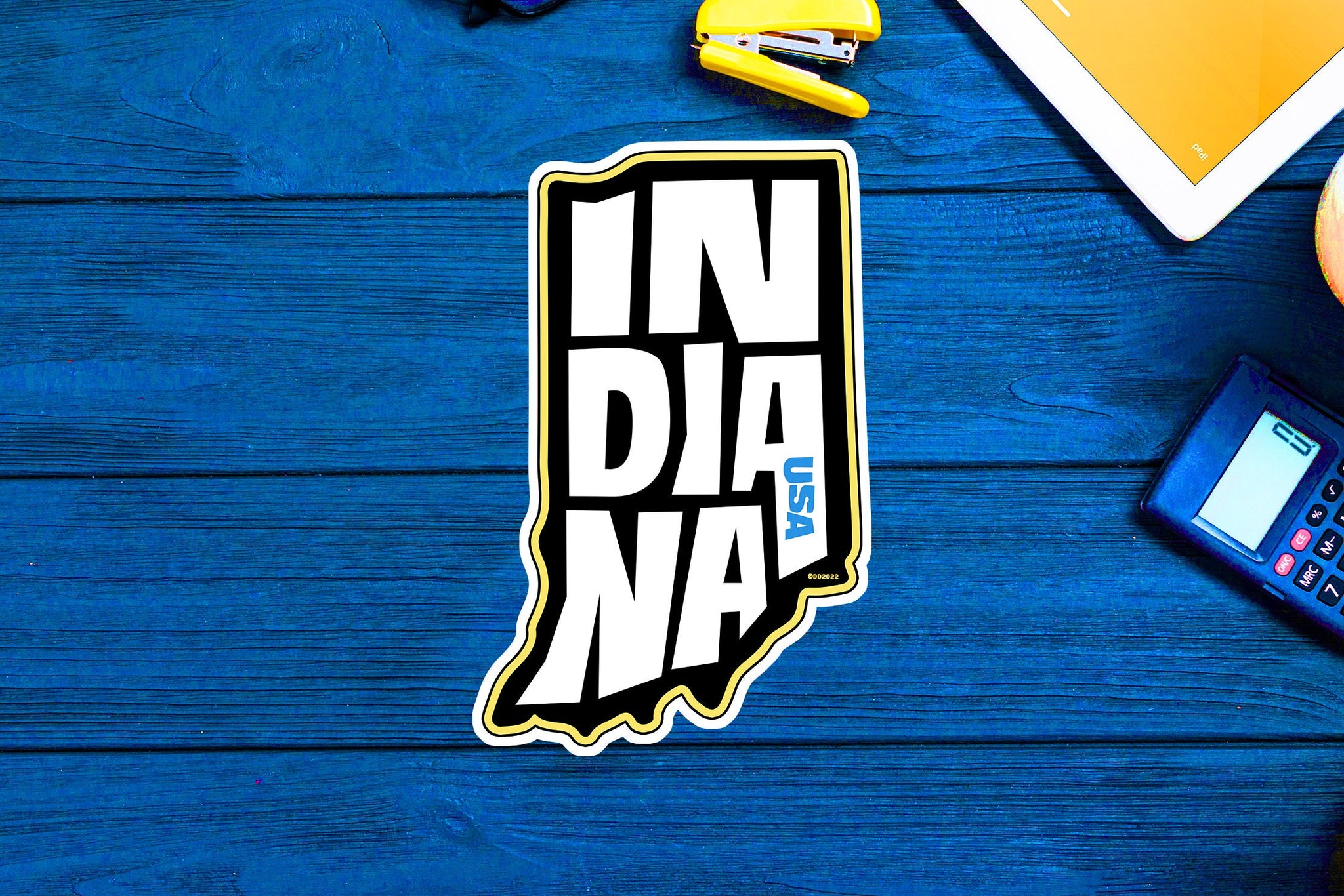 Indiana State Sticker 3" to 5" Decal Indianapolis Richmond Vinyl Indoor Or Outdoor
