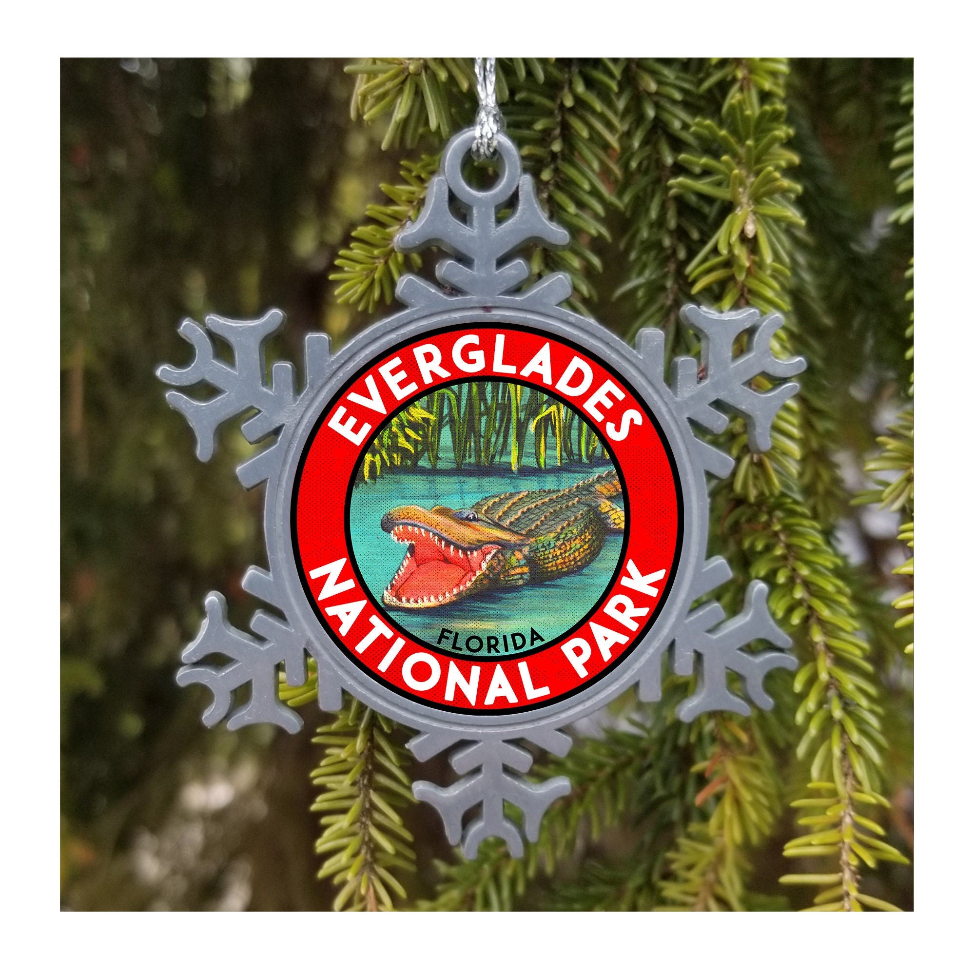 Pewter Finish Christmas Ornament Everglades National Park Florida 3" Metal Gift