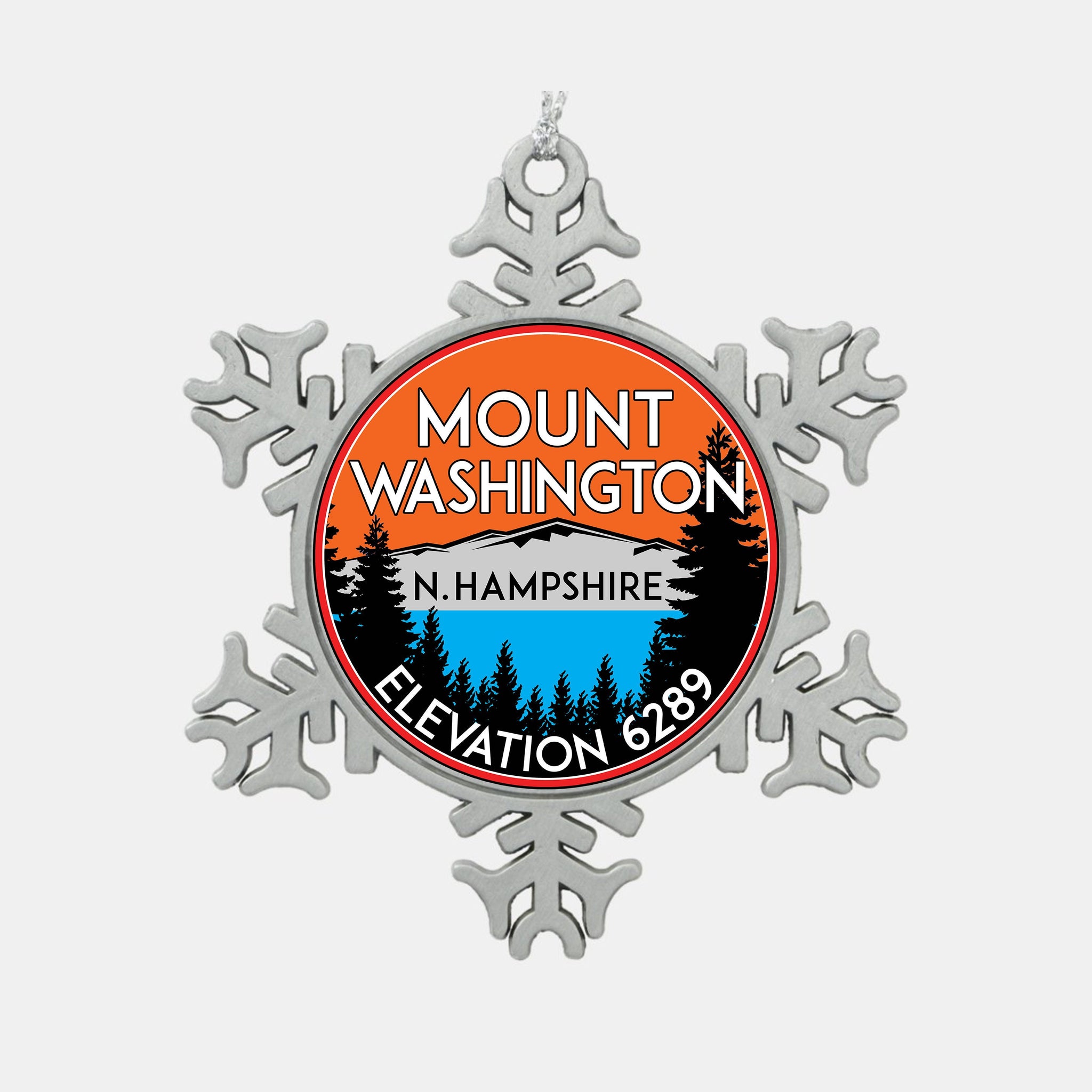 Pewter Finish Christmas Ornament Mount Washington New Hampshire 3" Metal Gift