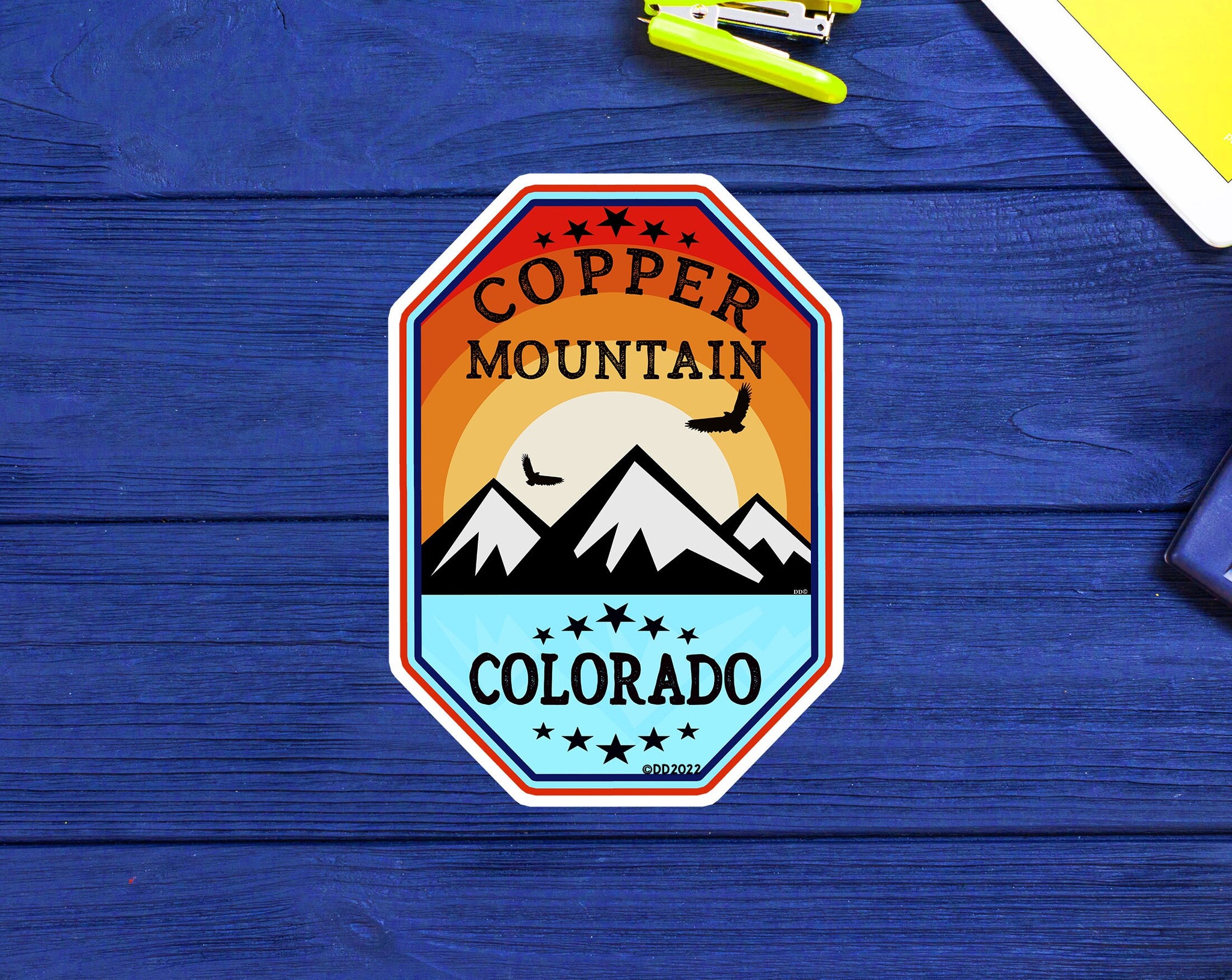 Copper Mountain Colorado Skiing Ski Mountains Skier Sticker 3.75"
