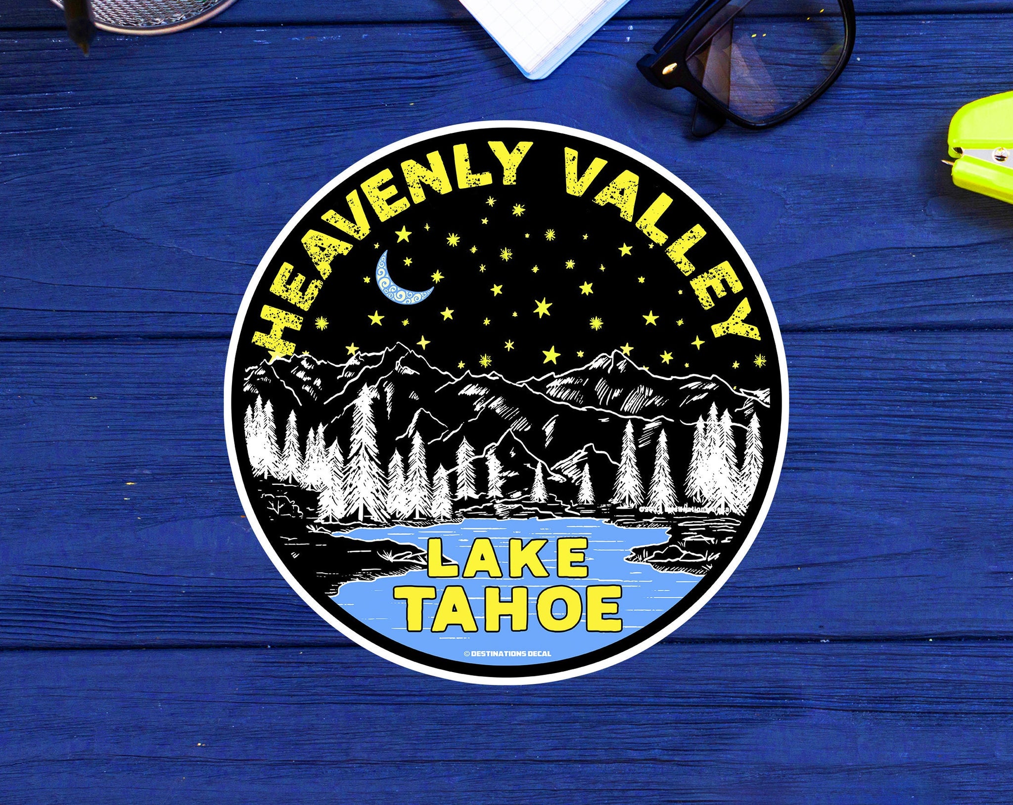 Lake Tahoe Heavenly Valley California Nevada Decal Sticker  3" Skiing Lakes Boating