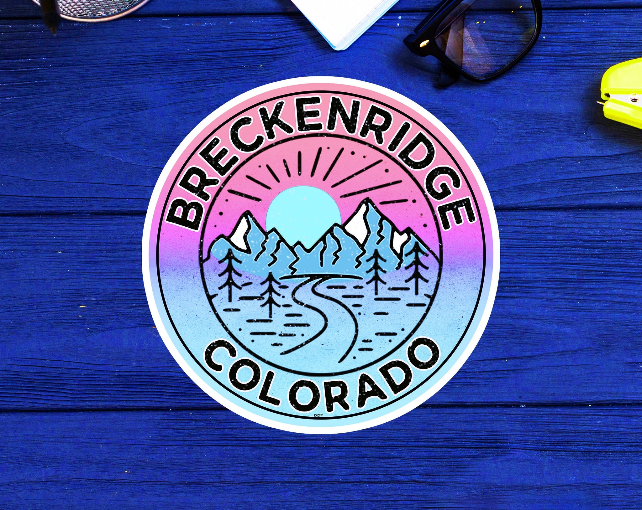 Skiing Breckenridge Colorado Decal Sticker 3" Hiking Snowboarding Ski