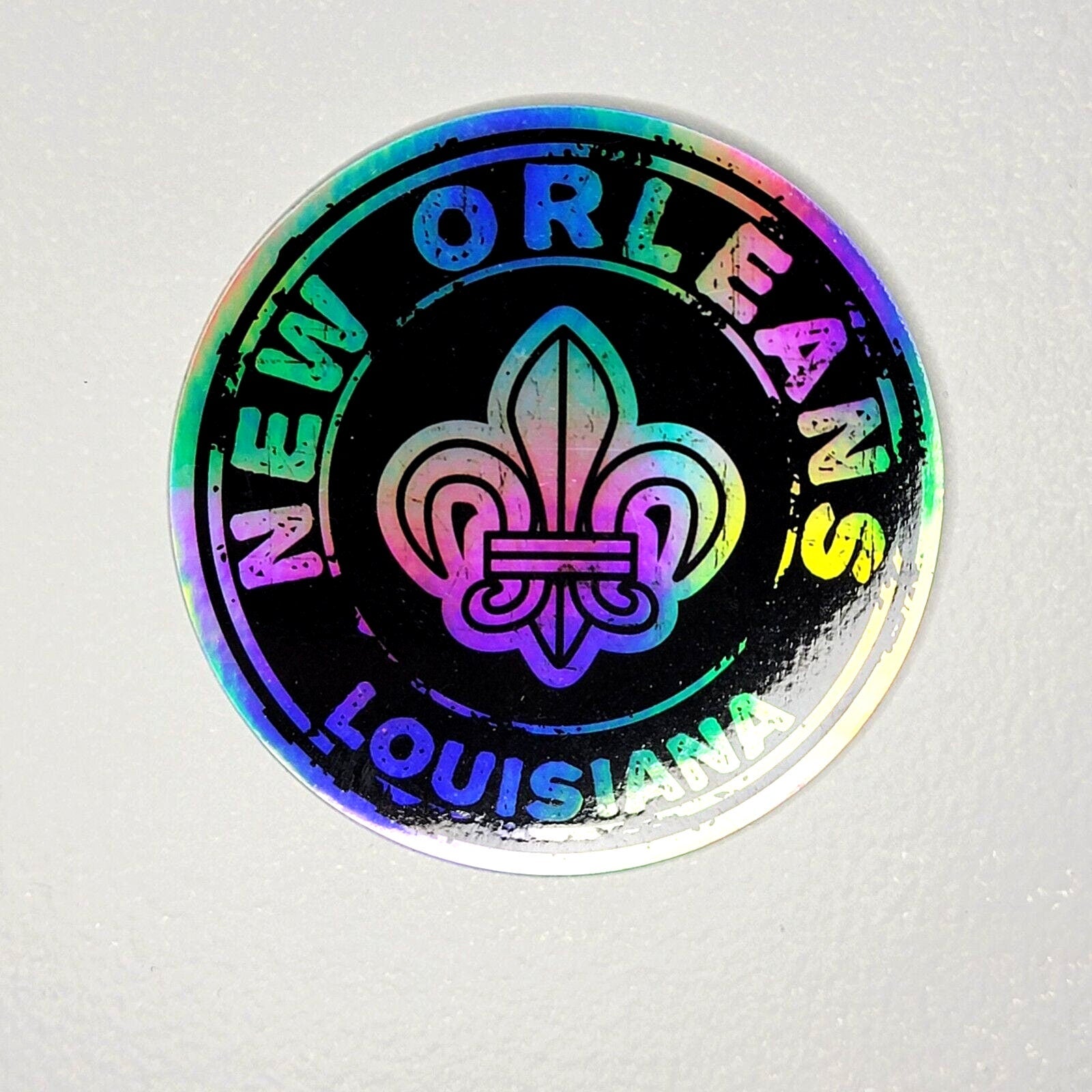 3" New Orleans Decal Holographic Louisiana Mardi Gras Fleur De Lis Sticker Holo
