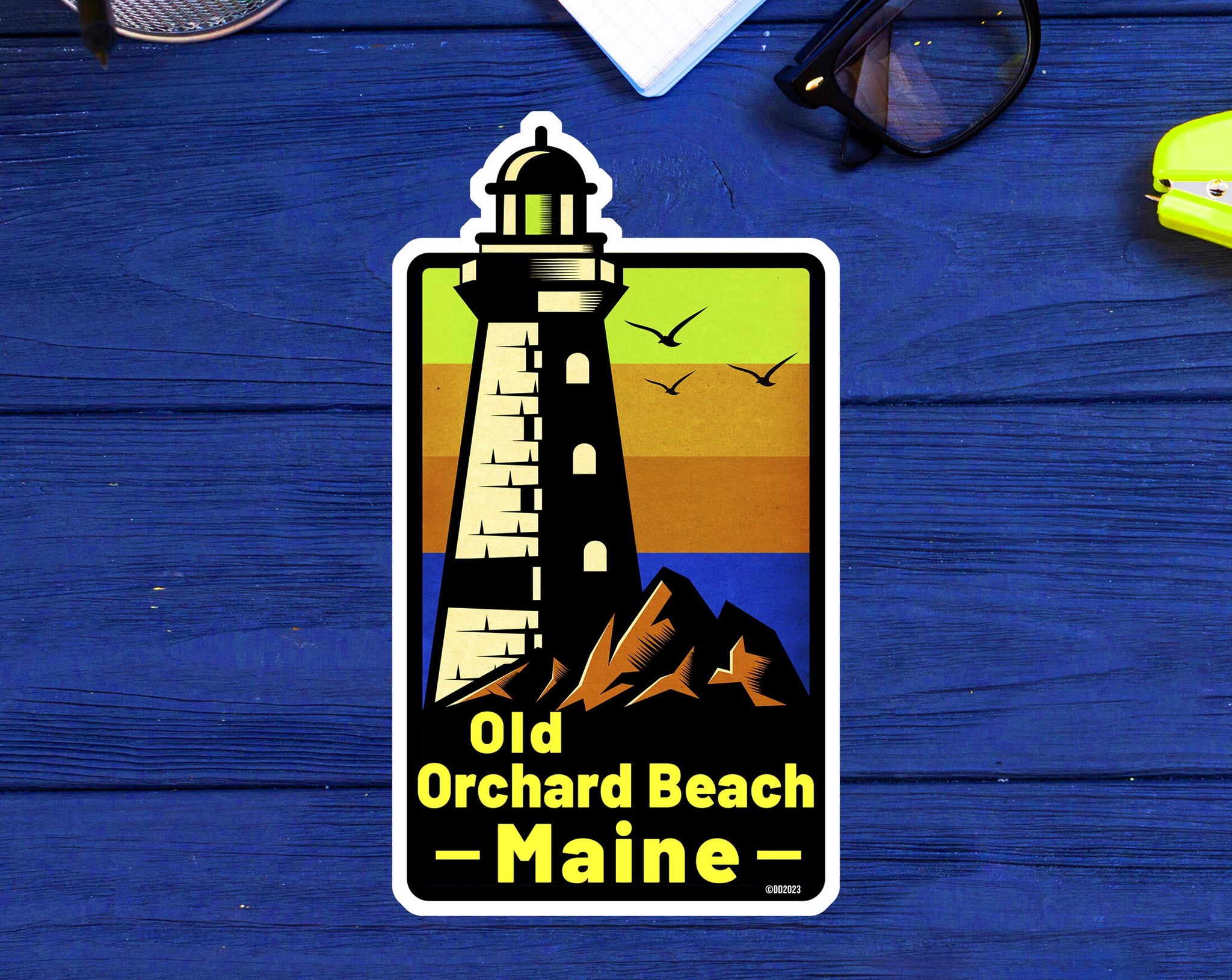 Old Orchard Beach Maine Sticker Decal 3.75" Lighthouse ME