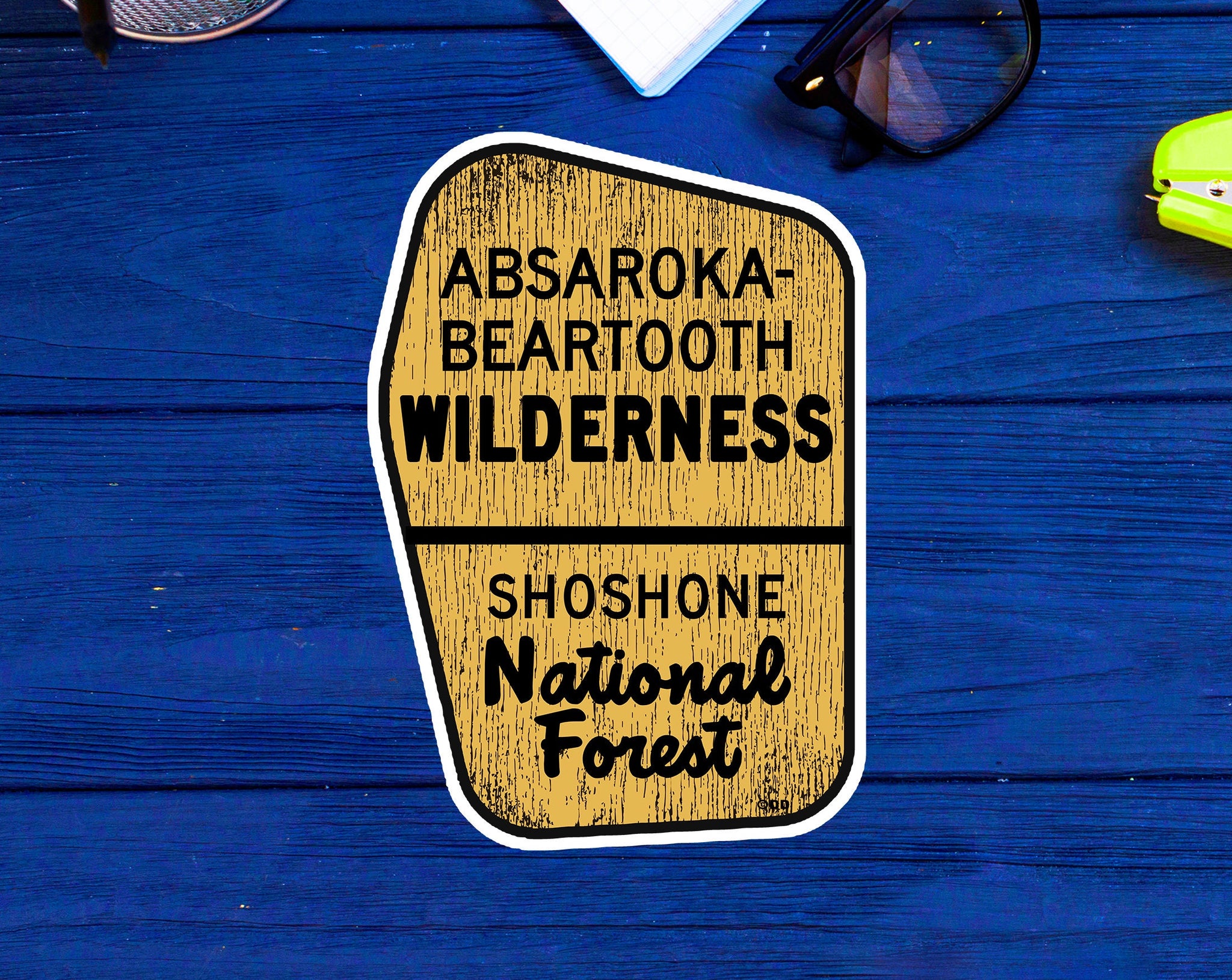 Absaroka Beartooth Wilderness Shoshone National Forest 3.75" x 2.5" Sticker