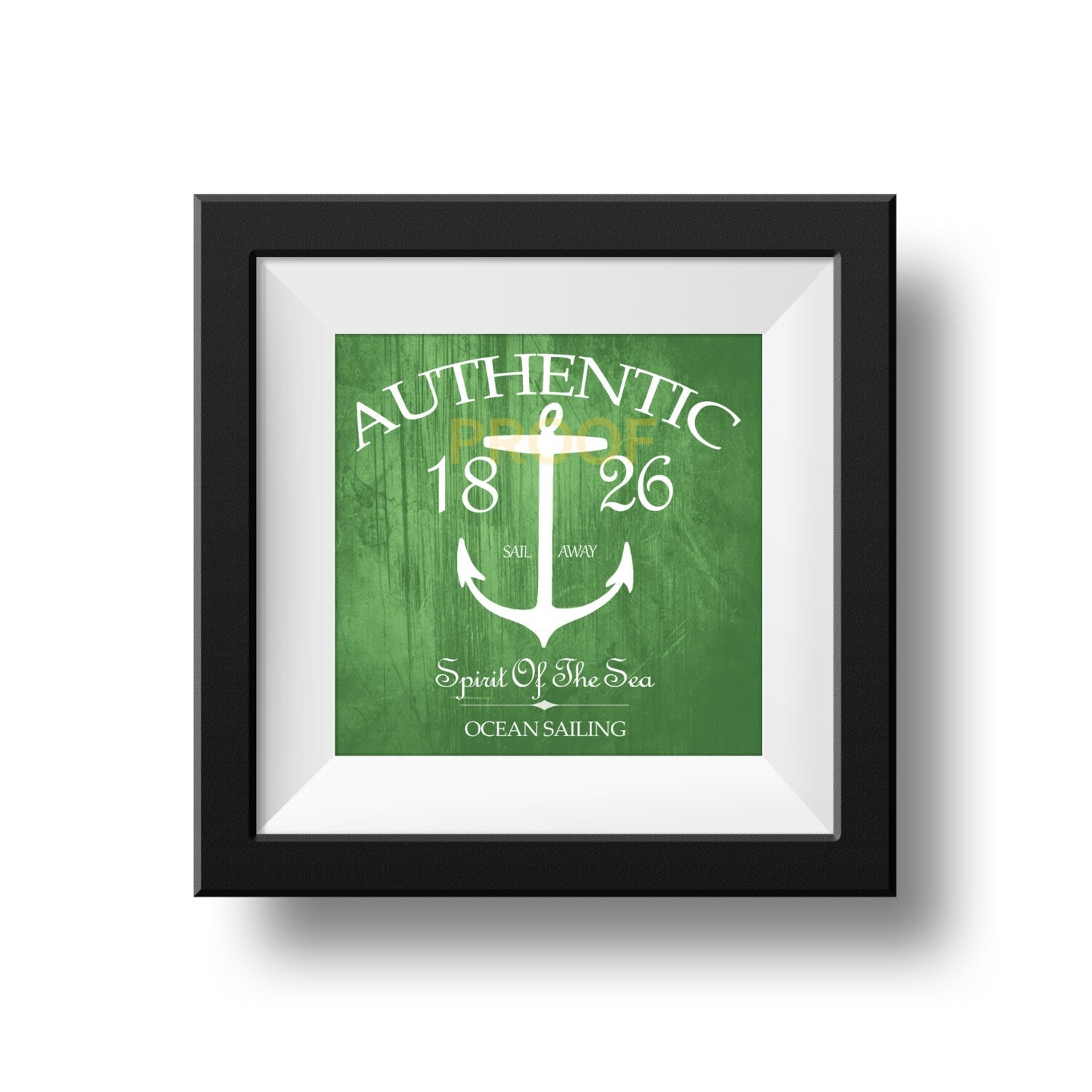 8" x 8" PRINTABLE NAUTICAL ART Anchor For You To Print 5 Colors Authentic Spirit of The Sea Ocean Beach Sign Wall Decor Instant Download
