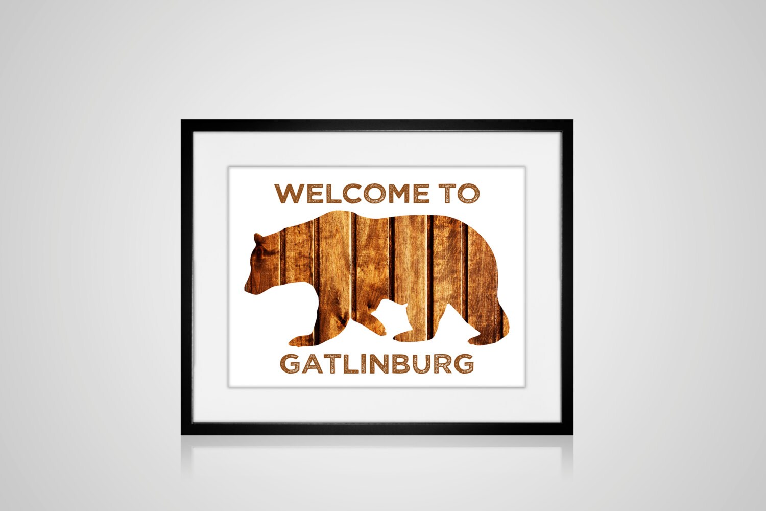 PRINTABLE GATLINBURG, Tennessee Cabin Welcome Bear Art Print Home Decor Skiing Ski Lodge Smoky Mountains