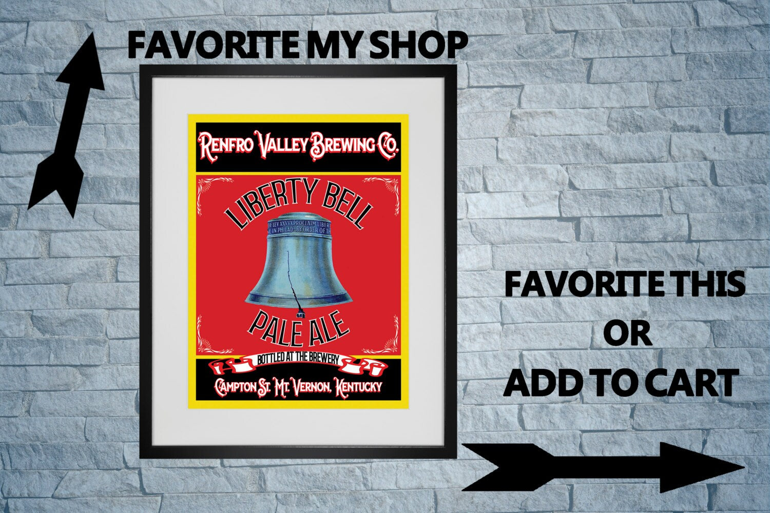 BAR ART Print, Beer For You To Print Man Cave Beer Bar Vintage Liberty Bell Pale Ale Renfro Valley Brewing Company Print Download Art