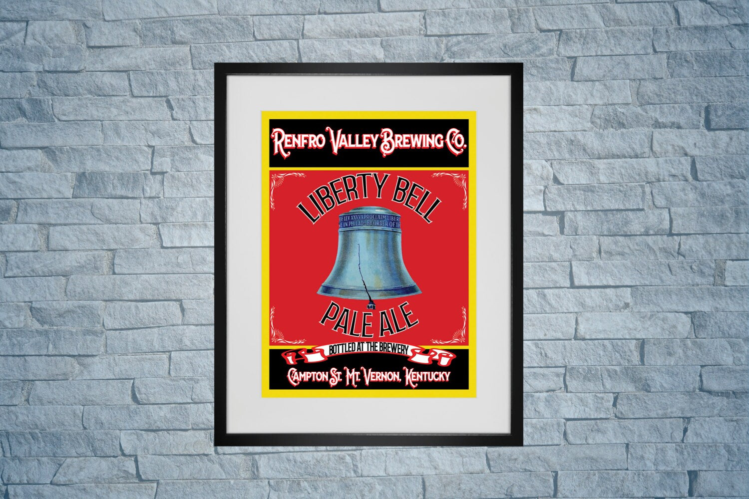 BAR ART Print, Beer For You To Print Man Cave Beer Bar Vintage Liberty Bell Pale Ale Renfro Valley Brewing Company Print Download Art