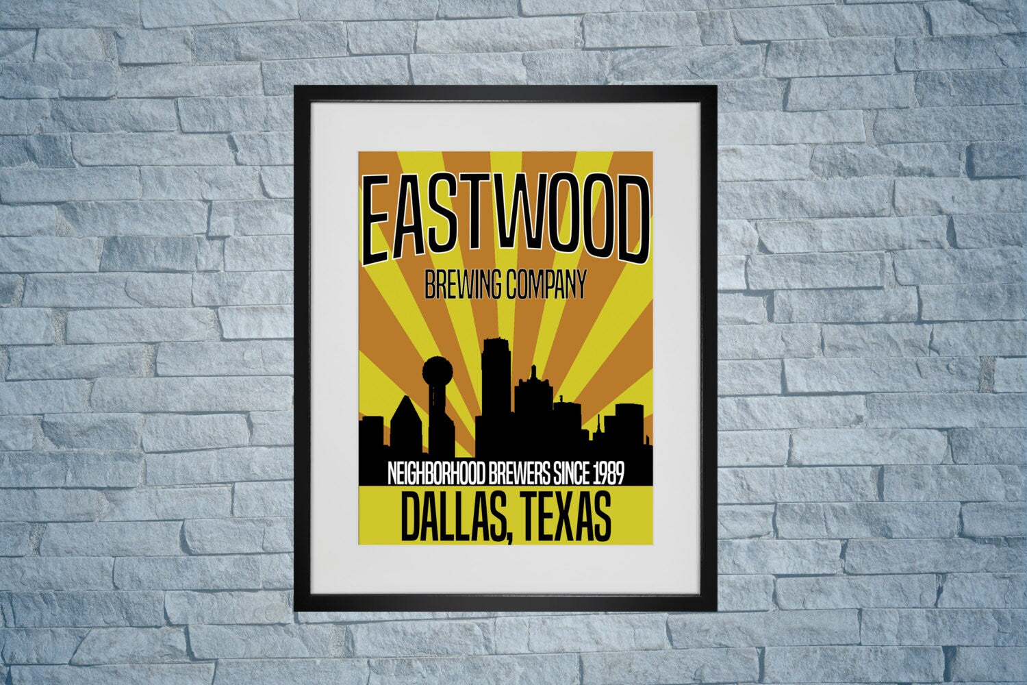 DALLAS BAR ART Eastwood Brewing Company Texas Art Print For You To Print 8" x 10" Instant Download